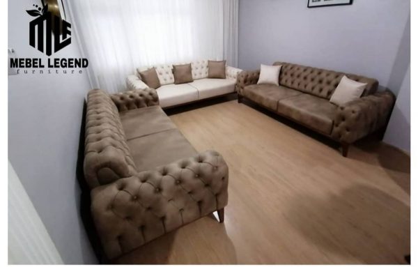 Sofa minimalis model kancing ukuran 3 seater