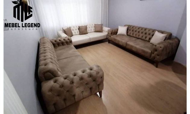 Sofa minimalis model kancing ukuran 3 seater