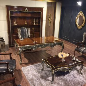 Meja Direktur Kantor Kayu Jati Mewah Jepara