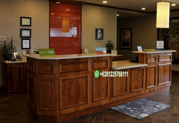 Meja Resepsionis Kayu Jati Jepara Minimalis Simple Elegan