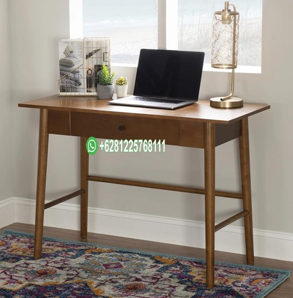Meja Tulis Minimalis Simple Terbaru Kayu Jati Perhutani