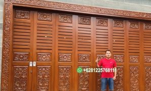 Model Pintu Garasi Kayu Jati Sliding Rel Wina Ukir Jepara Model Pintu Garasi Kayu Jati Sliding Rel Wina Ukir Jepara