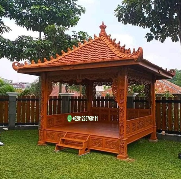 Gazebo Ukir Jati Jepara Ukuran 3 x 3 Meter
