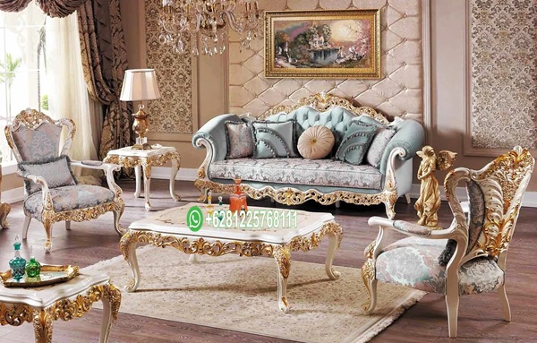 Model Set Sofa Eropa Mewah Terbaru Kayu Jati Ukir Jepara